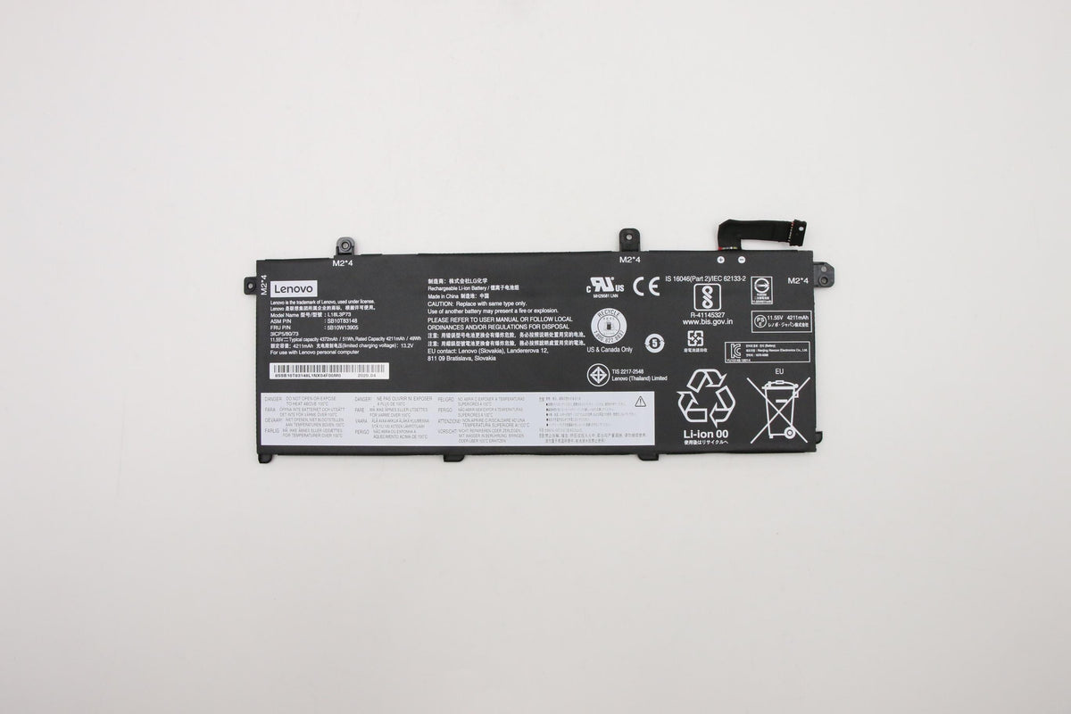 Lenovo Notebook-Akku – für ThinkPad T490 – 50 Wh, 11,55 V (3 Zellen) – Schwarz