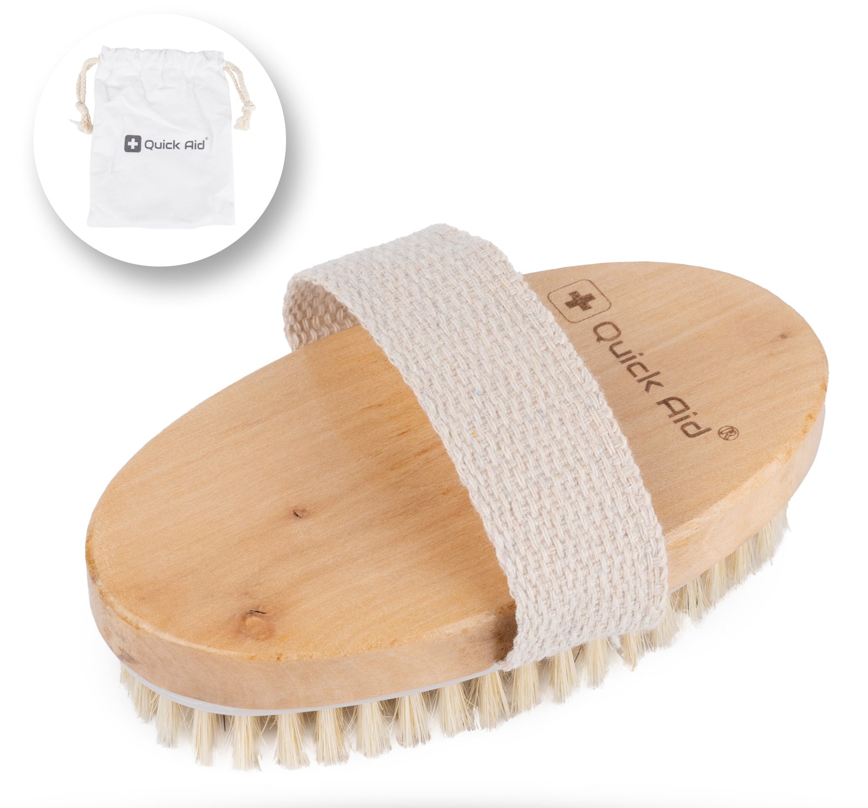 Quick Aid Massagebürste – Naturborsten, beige – 1 Stk