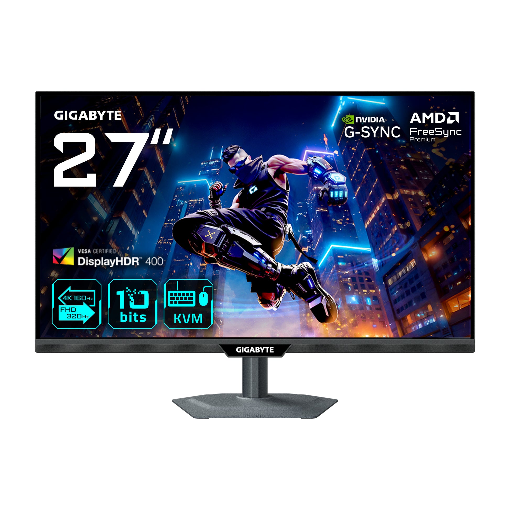 GIGABYTE M27UP – 27", 3840 × 2160 (4K), IPS, 160 Hz, USB-C 18 W, DisplayHDR 400