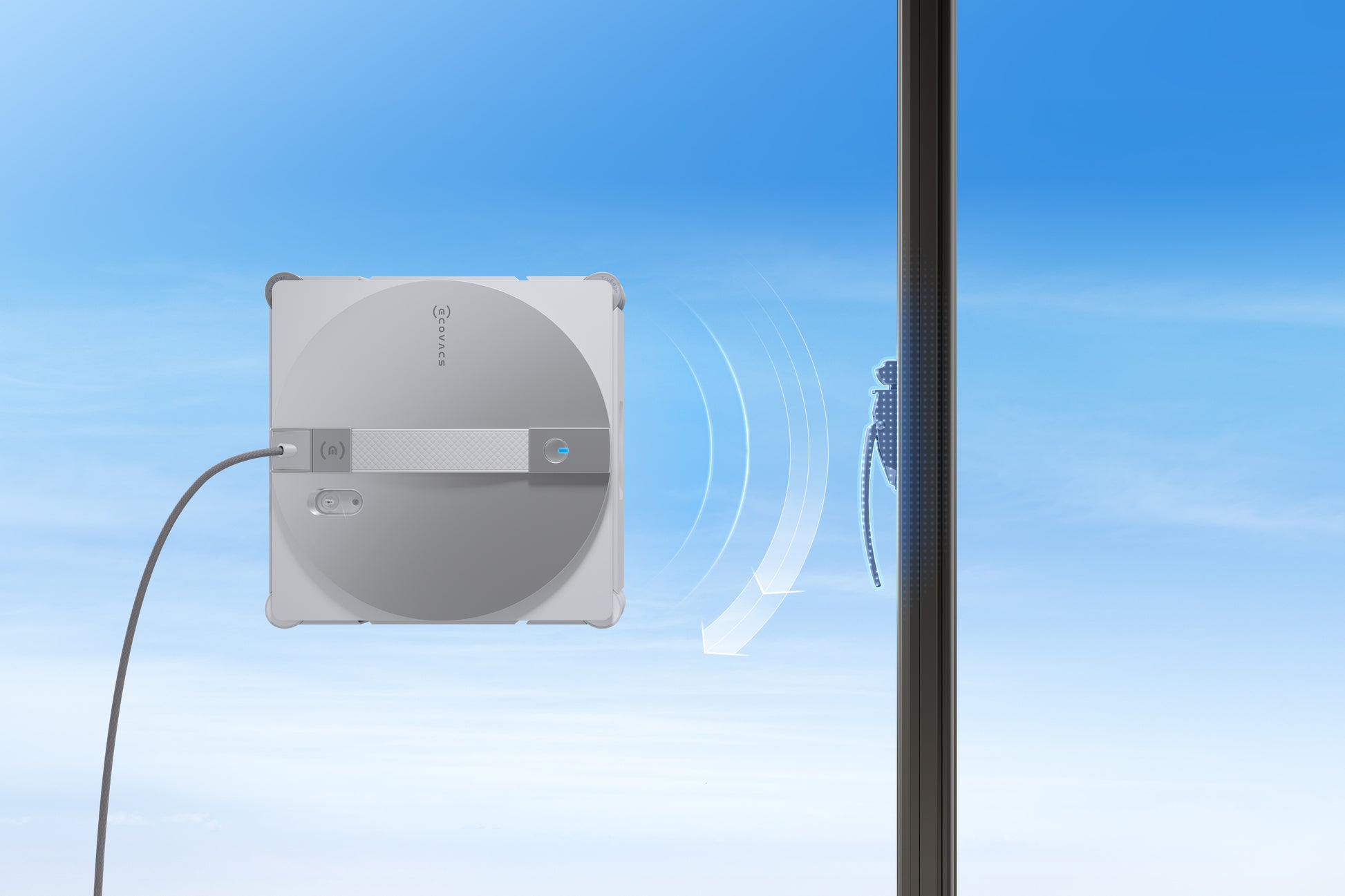 Ecovacs Reinigungsgerät WINBOT W3 OMNI – 110 min Betriebsdauer – Silber, Weiss – 27,0 × 27,0 × 7,6 cm