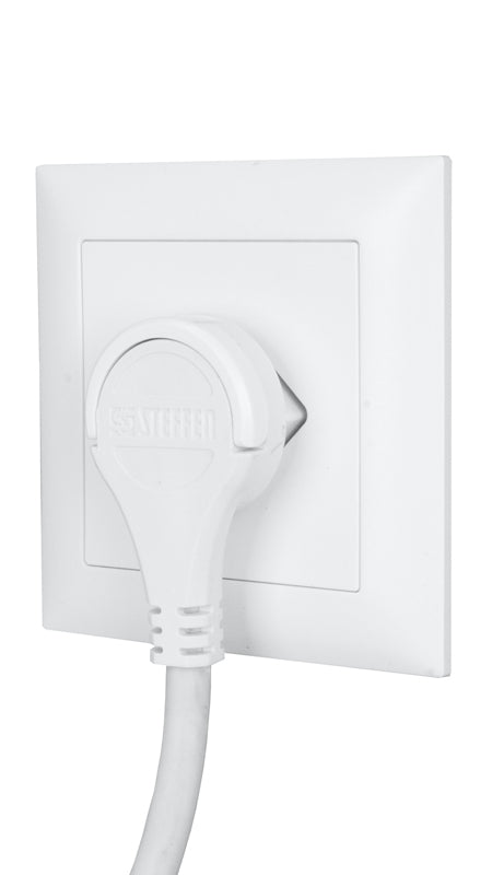 Steffen Verlängerungskabel – T12–T13, Winkelstecker, 0,25 m, 3×1 mm², Weiss
