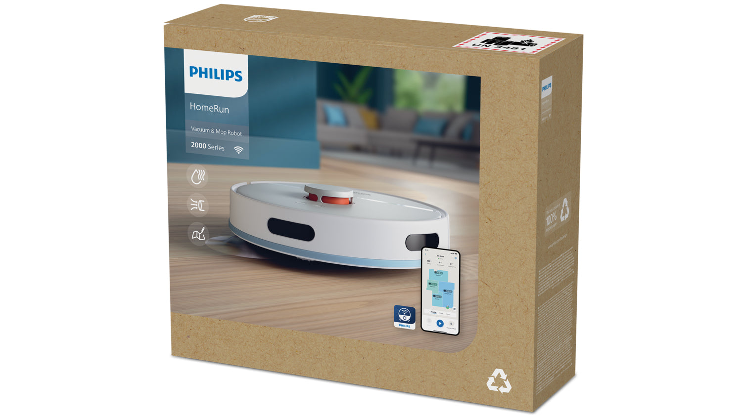 Philips Roboterstaubsauger HomeRun XU2000/20 – 0,4 l, Akkubetrieb, 66 dB(A), 14,4 V