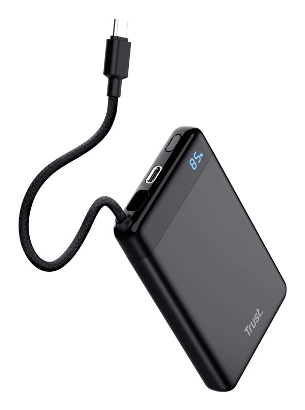 Trust Fiera Powerbank 10'000 mAh – 20 W PD, 2× USB-C, schwarz