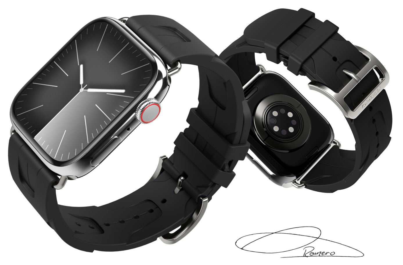 Vonmählen A. R. Exclusive Band 44–49 mm – Sportband, Schwarz, für Apple Watch