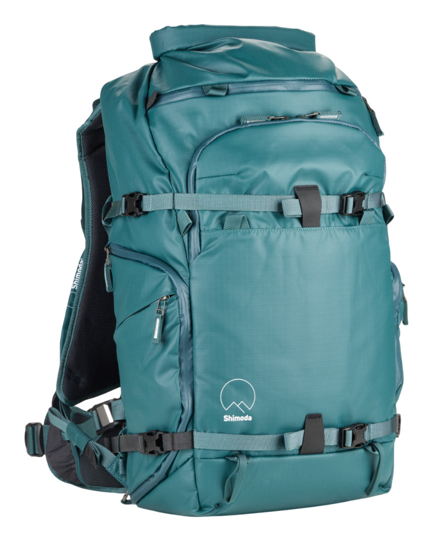 Shimoda Action X40 v2 Kamerarucksack – 40 l, Nylon – für Notebook bis 16" – Türkis