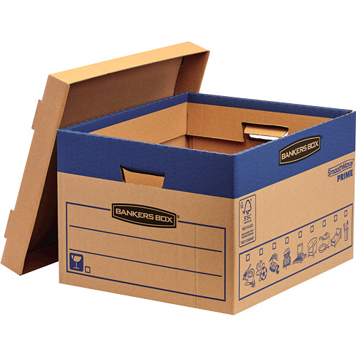 Fellowes Versandkarton – 380 × 430 × 287 mm, 47 l, Karton, Deckel, mit Tragegriffen, natur – 10 Stk.