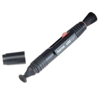 Hama Lenspen Reinigungspinsel – Durchmesser 13 mm, Kunststoff/Spezialsamt – Schwarz