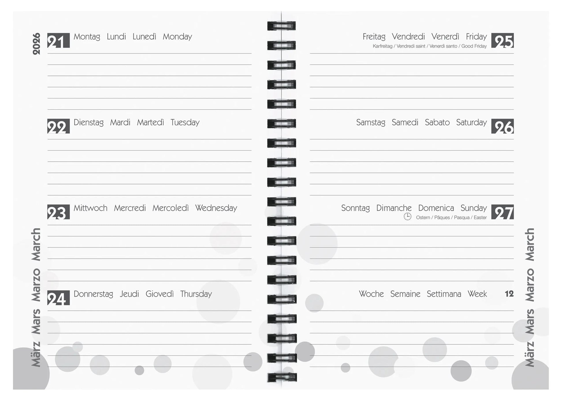 Biella mydiary Schüleragenda – 1 Woche/2 Seiten, Spiralbindung, 12 × 16,5 cm, Aug–Jul, Love, FSC