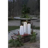 Star Trading LED-Kerze Aussen – 37,5 cm, 0,13 W, Warmweiss, IP44, Batteriebetrieb (3×AA), Timer, Weiss