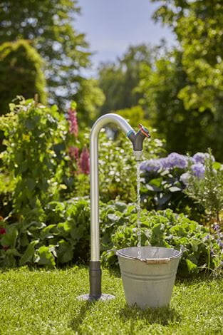Gardena Wasserhahn (Pipeline) – Aluminium, Schwarz, für Pipelinesystem