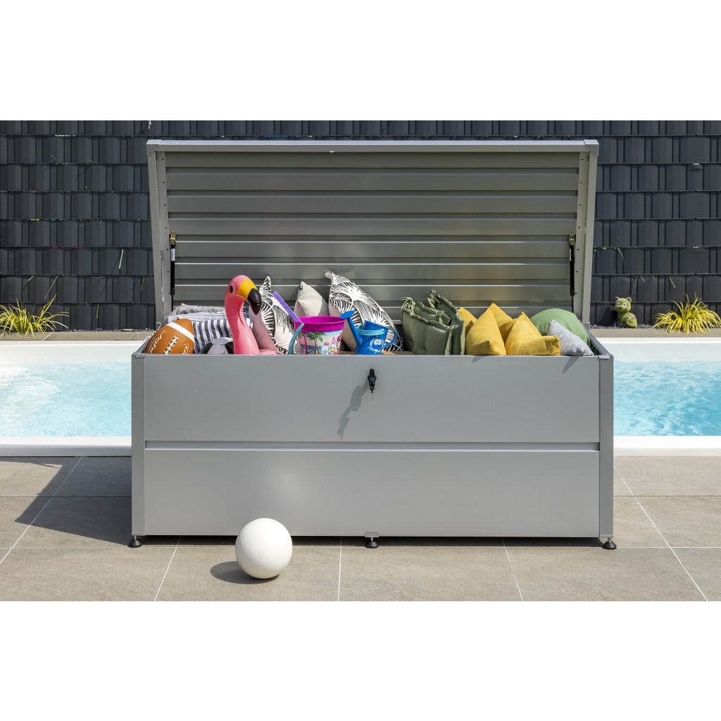 Colibri Aufbewahrungsbox 401 l (mit Deckel) – Stahl – Silber – 1350 × 730 × 650 mm
