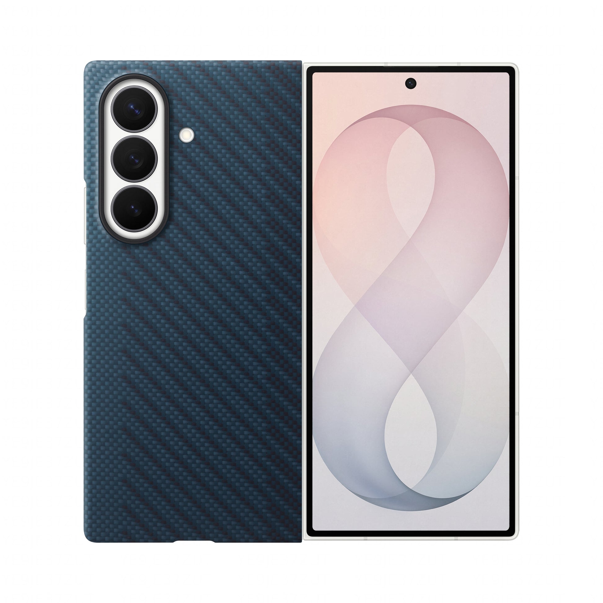 Samsung Carbon Magnet Backcover – für Samsung Galaxy Z Fold8, Silikon, Schwarz, Karbonfaser