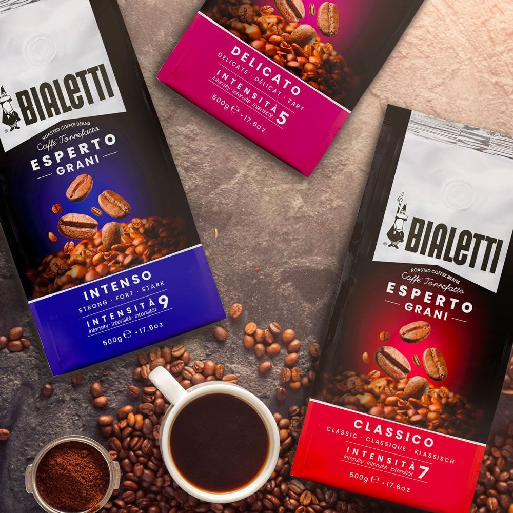 Bialetti Intenso – Kaffeebohnen – Café Crème, Intensität 9, 500 g