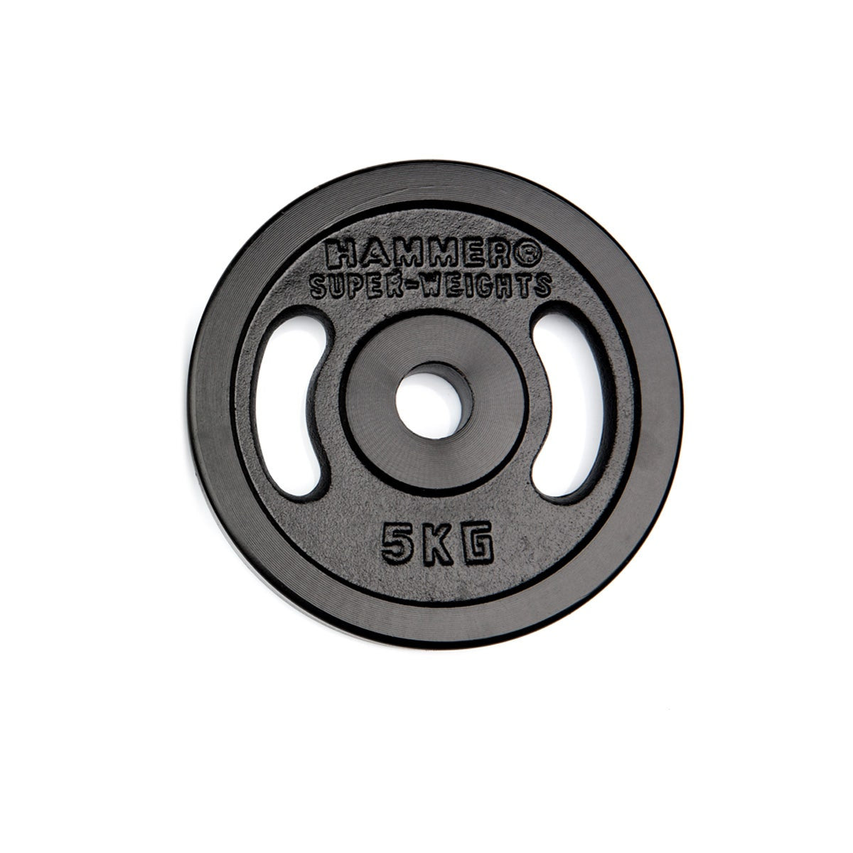 HAMMER Gewichtsscheibe, 5 kg, Ø 20,5 cm – Schwarz, Gusseisen