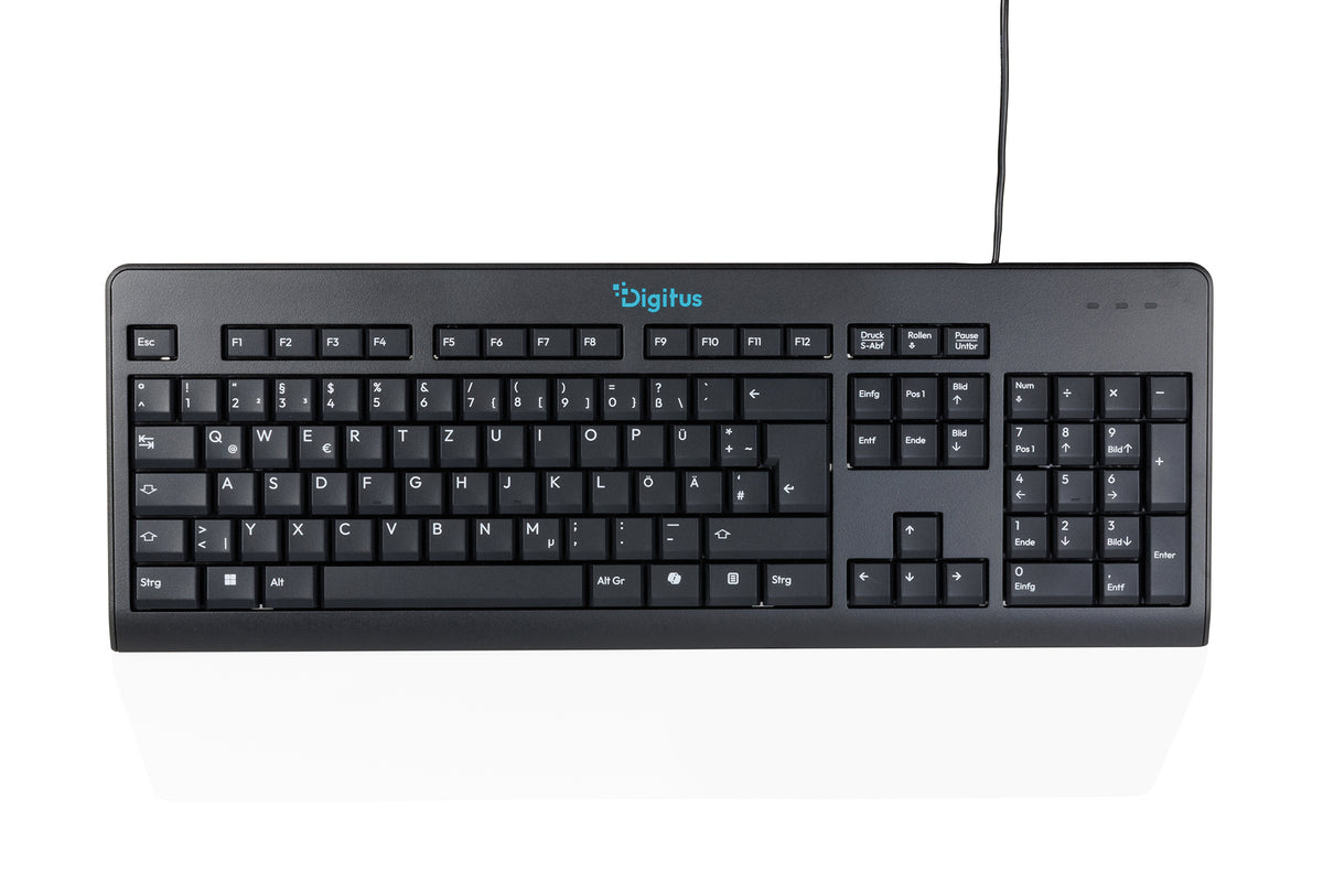 Digitus CK10 – Tastatur – Membran – kabelgebunden, USB – QWERTZ (DE) – schwarz