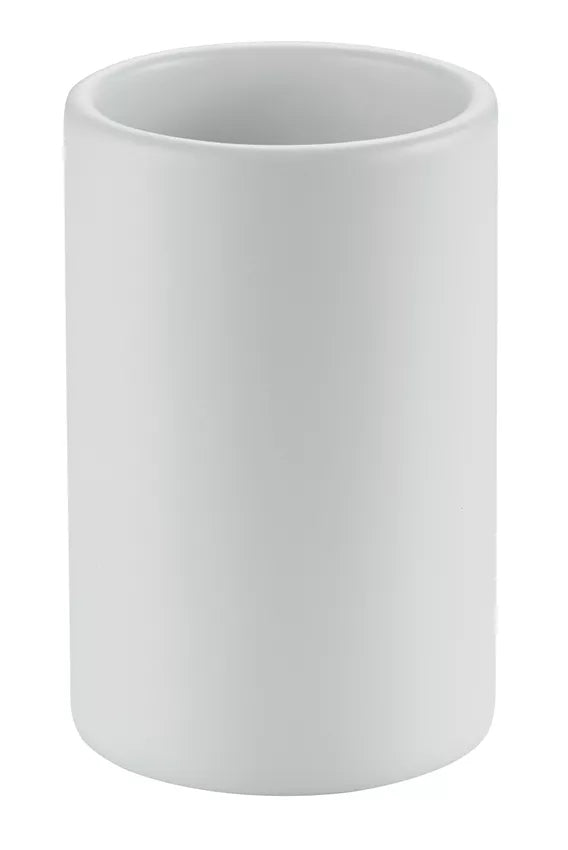 Diaqua Zahnputzbecher Zylo – Ø7,2×11 cm, Keramik, Weiss matt