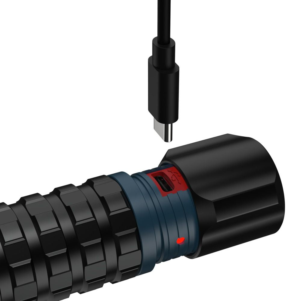 Ansmann Taschenlampe TS3000RF – 3'000 lm, 235 m, IPX4, USB-C, Akku 4'000 mAh – Schwarz