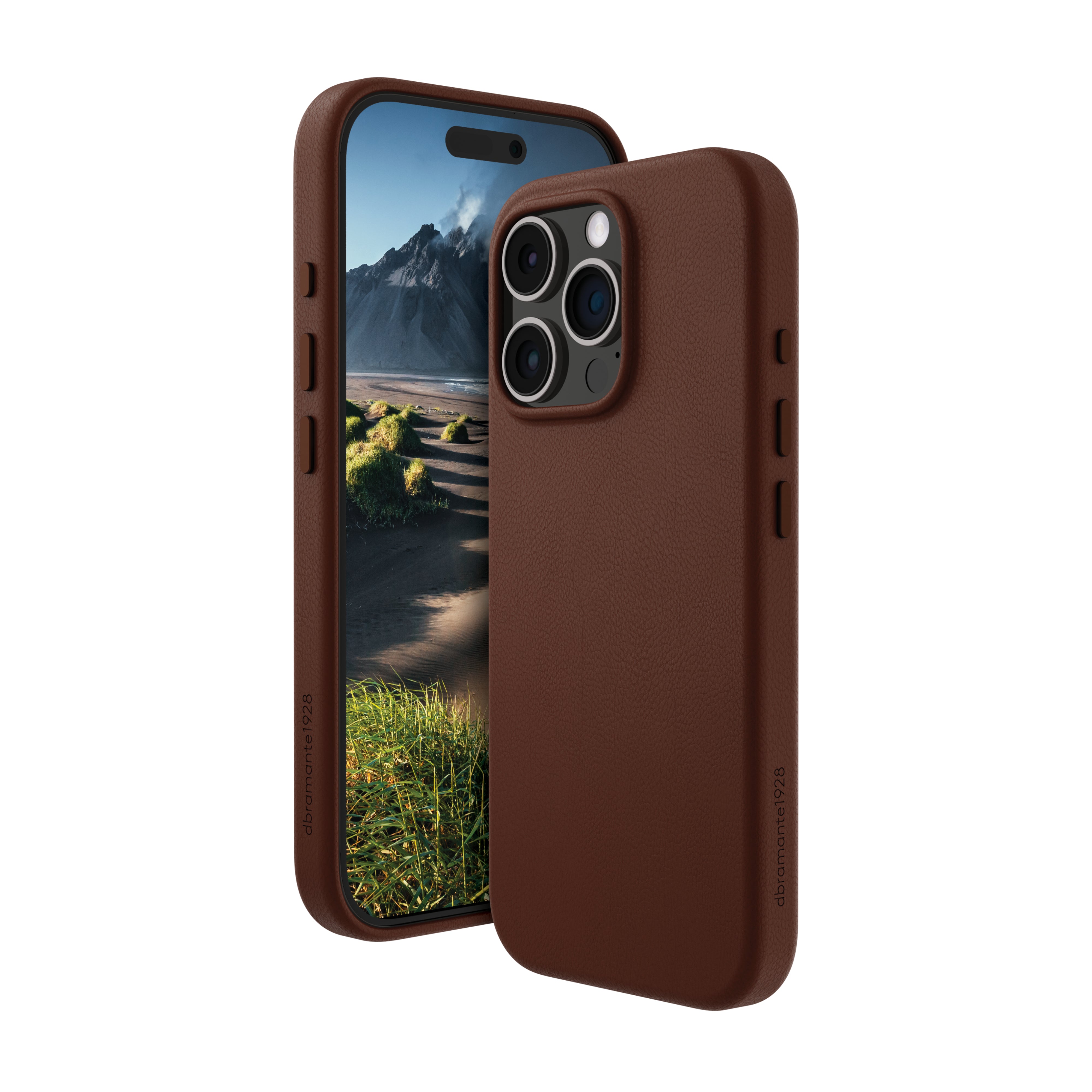 dbramante1928 Roskilde Backcover – für Apple iPhone 16 Pro, MagSafe, Leder, Dark Tan