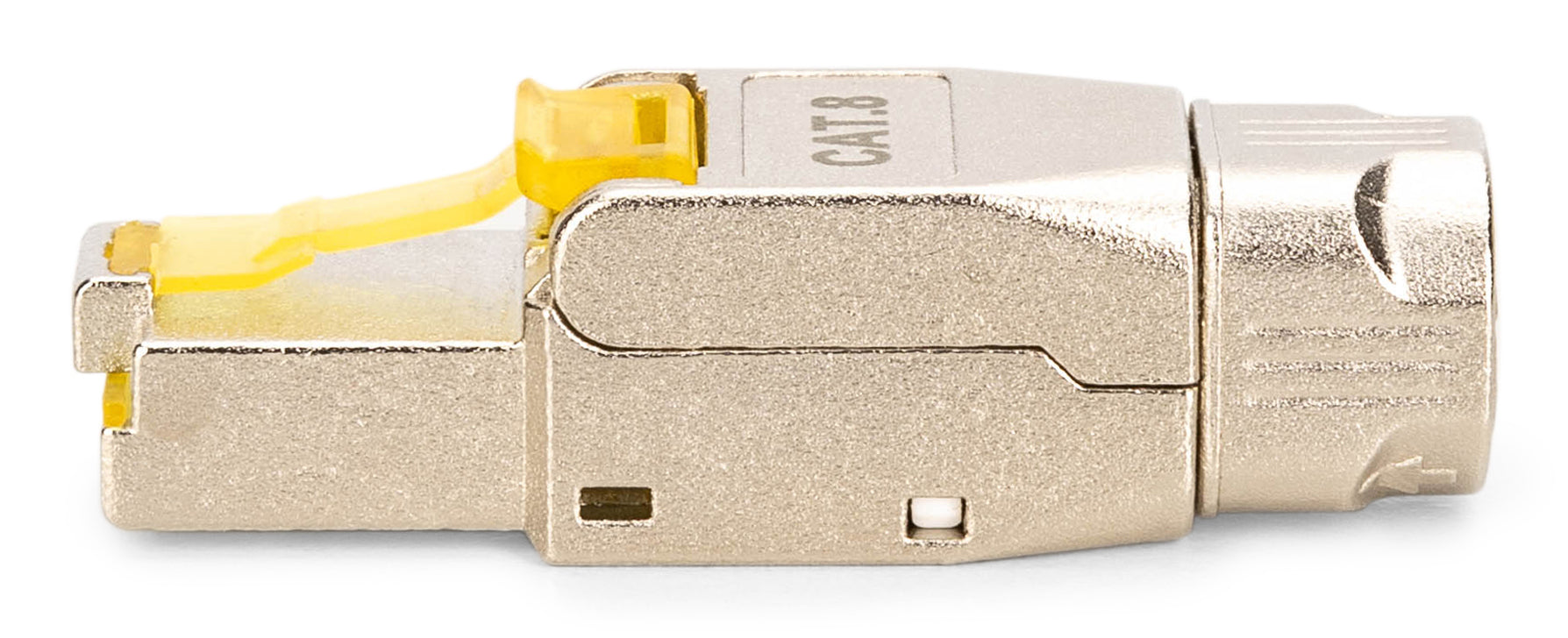 Digitus RJ-45 Feldstecker Cat8.1 – Geschirmt, werkzeugfrei, gerade, Nickel/Gold, Silber/Gelb, 1 Stück