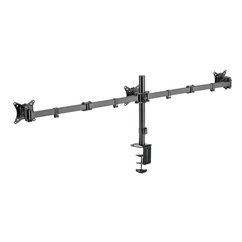 LogiLink BP0173 – Monitorarm Tischhalterung – Klemme/Durchführung – 3 Monitore – 17–27" – VESA 75×75/100×100 mm