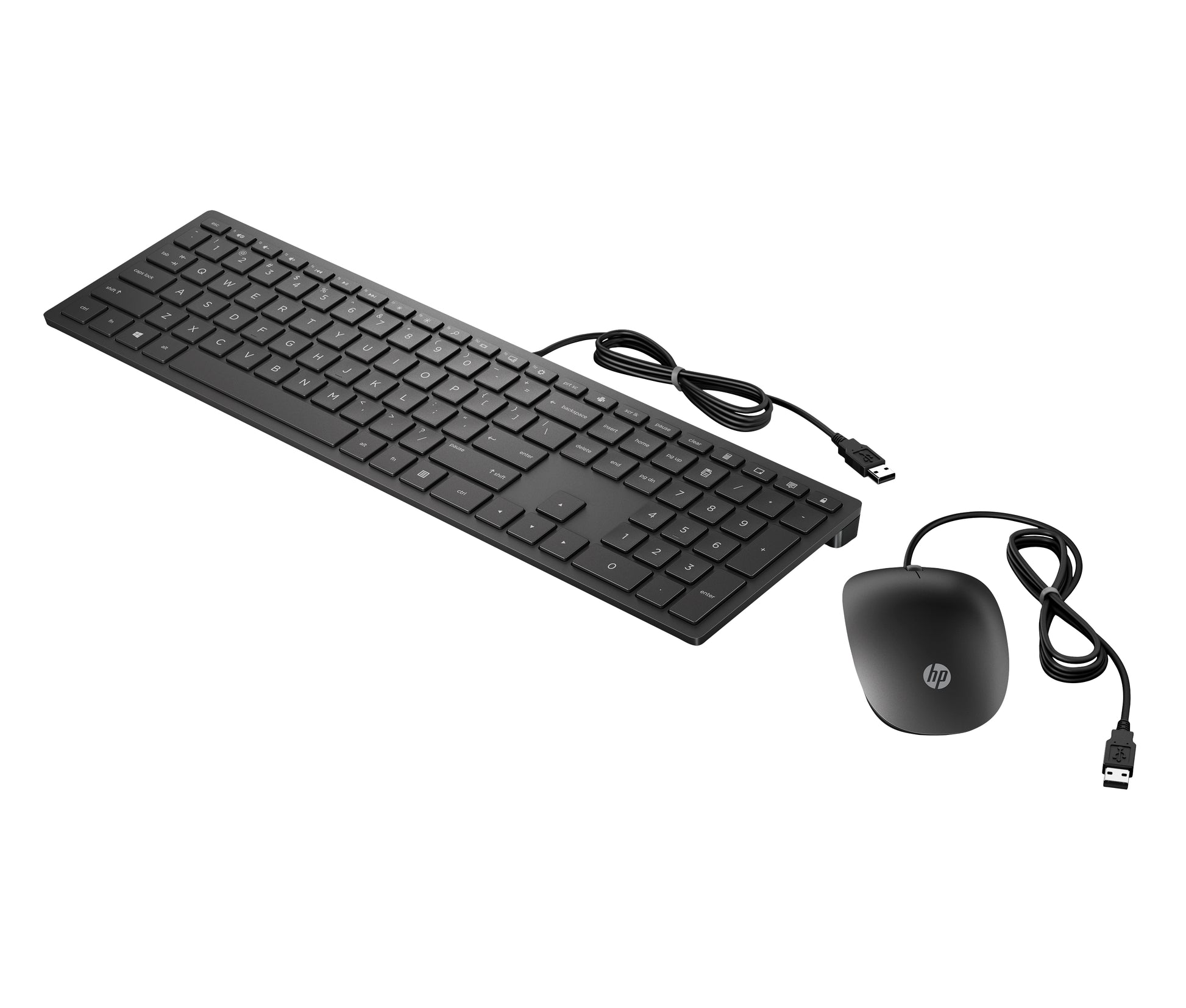HP Pavilion 300 – Tastatur- und Maus-Set – Kabelgebunden, USB – Schwarz – Für Geräte mit freiem USB-Anschluss