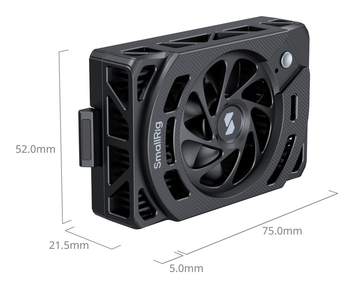 SmallRig 5152 Kühlgebläse – 75 × 21,6 × 51,9 mm – für ZV‑E1, ZV‑E10 II, ZV‑E10 und andere – Schwarz