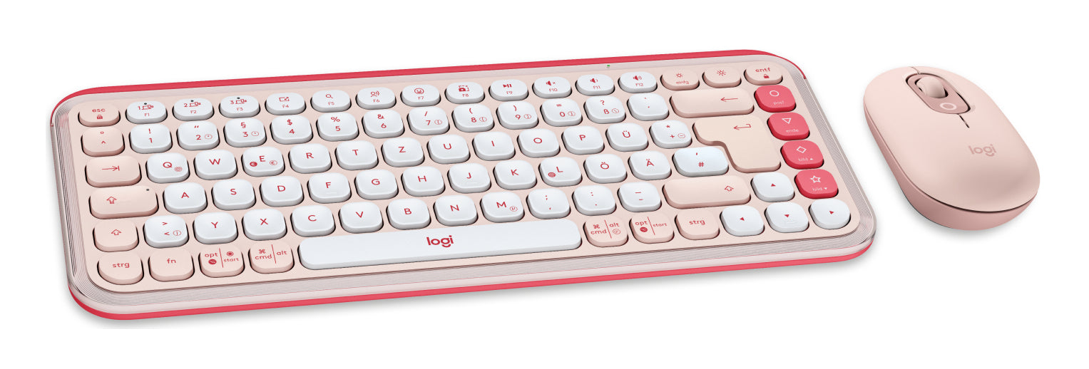 Logitech POP Icon Combo – Tastatur, DE-Layout (DE), Rosa