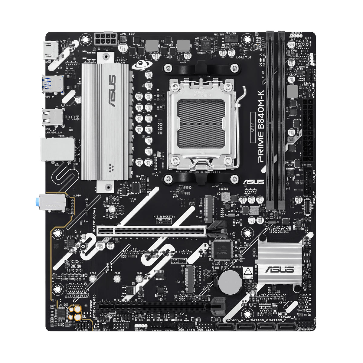 ASUS PRIME B840M-K – Mainboard – Sockel AM5, AMD B840, mATX, DDR5