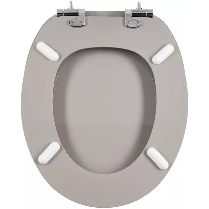Diaqua Bilbao – WC-Sitz – MDF, Kunststoff, Taupe, mit Deckel, Soft-Close, 37,1 × 45,9 cm