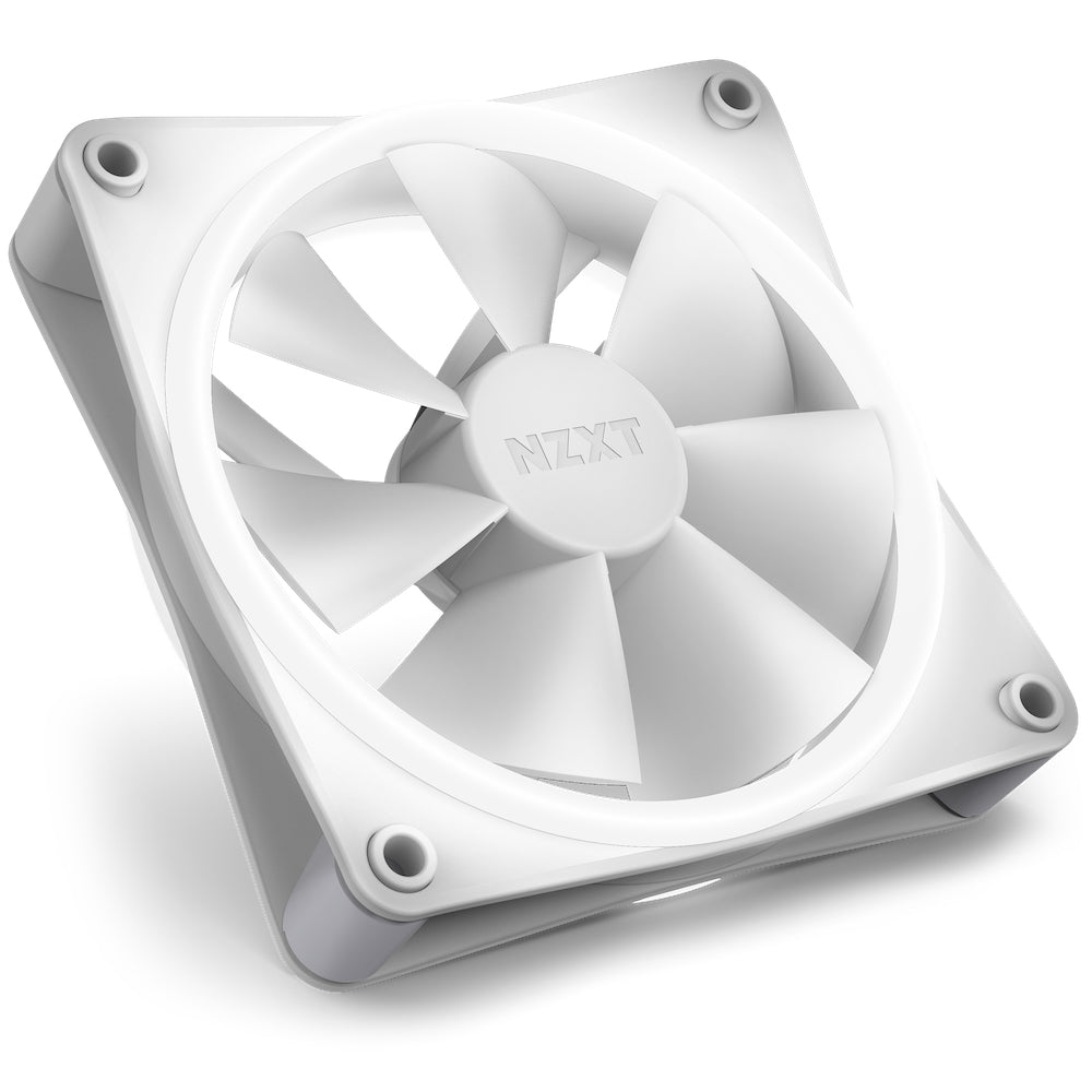 NZXT F120 RGB DUO (RF-D12TF-W1) – Lüftereinheit – 3×120 mm, Weiss, 500–1800 U/min, 48,6 cfm