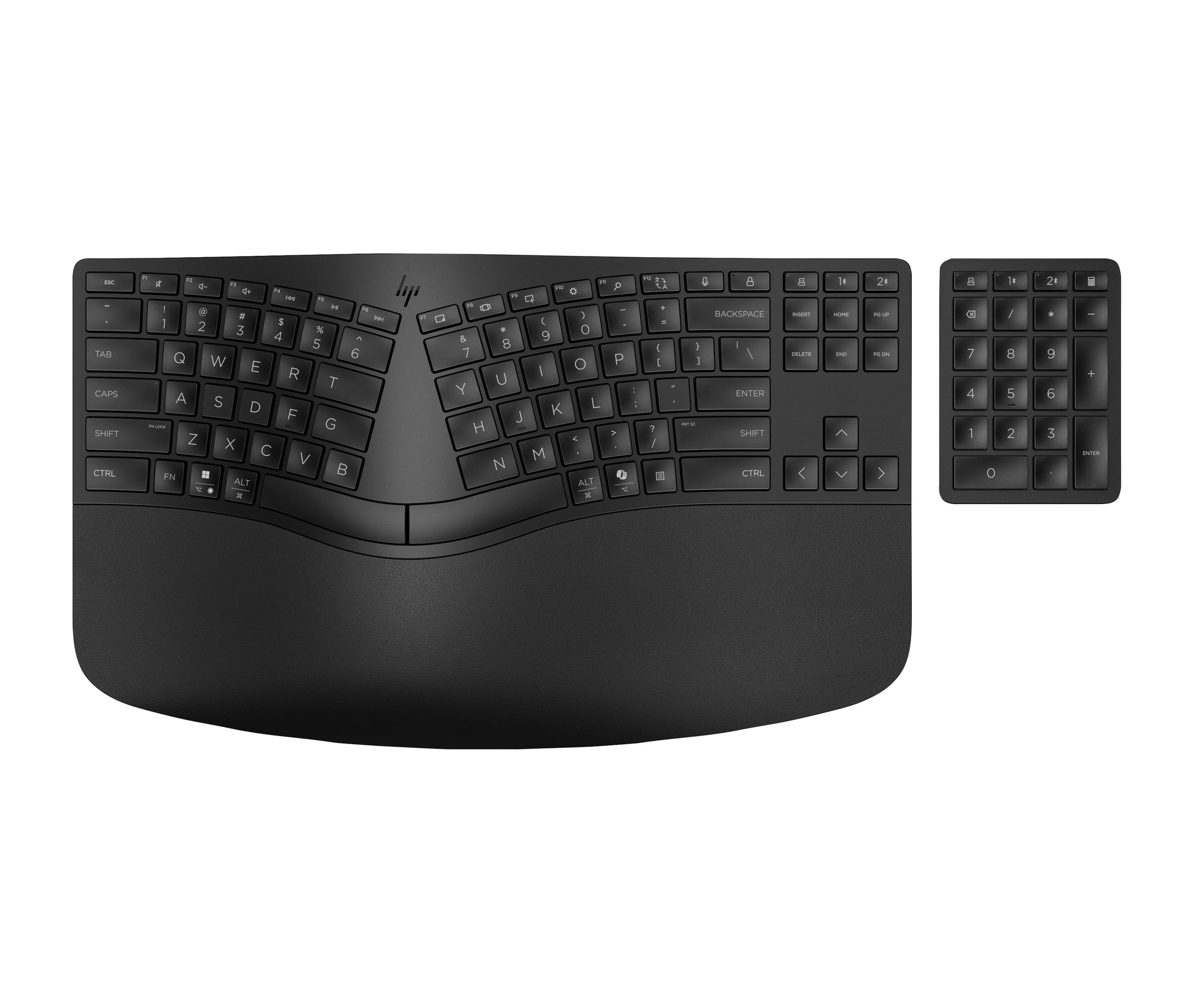 HP 960 Ergonomisch – Ergonomische Tastatur – Membran – Bluetooth & 2,4 GHz (USB-A Empfänger) – Schwarz