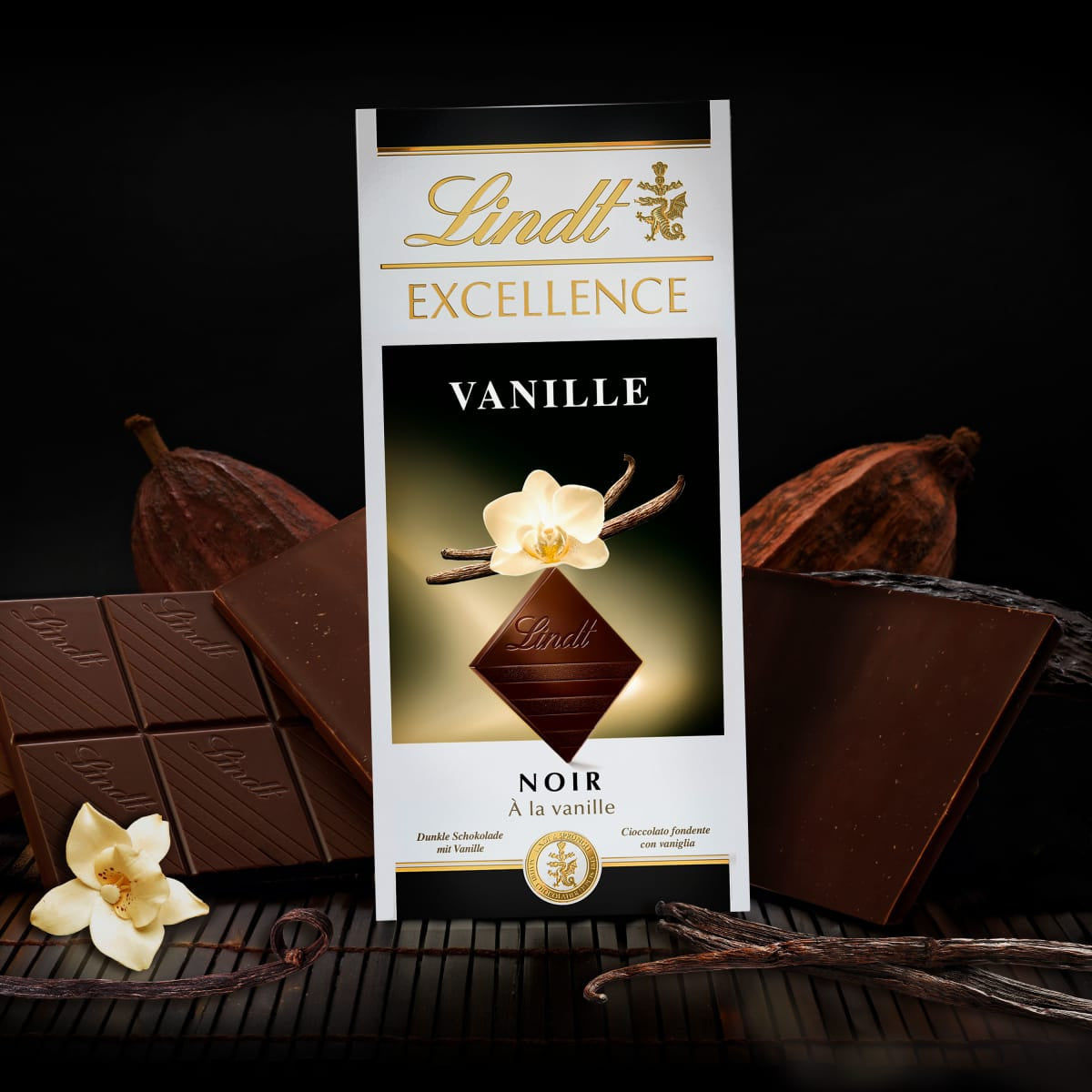 Lindt EXCELLENCE Schokolade – Dunkel Vanille – 100 g
