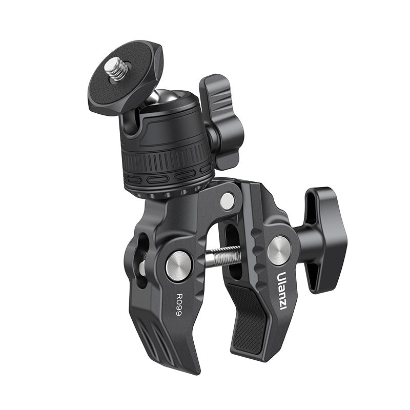 Ulanzi R099 Klemme mit Kugelgelenk – Traglast 1,5 kg, bis 60 mm, 1/4" Gewinde – für Action-/Digitalkameras