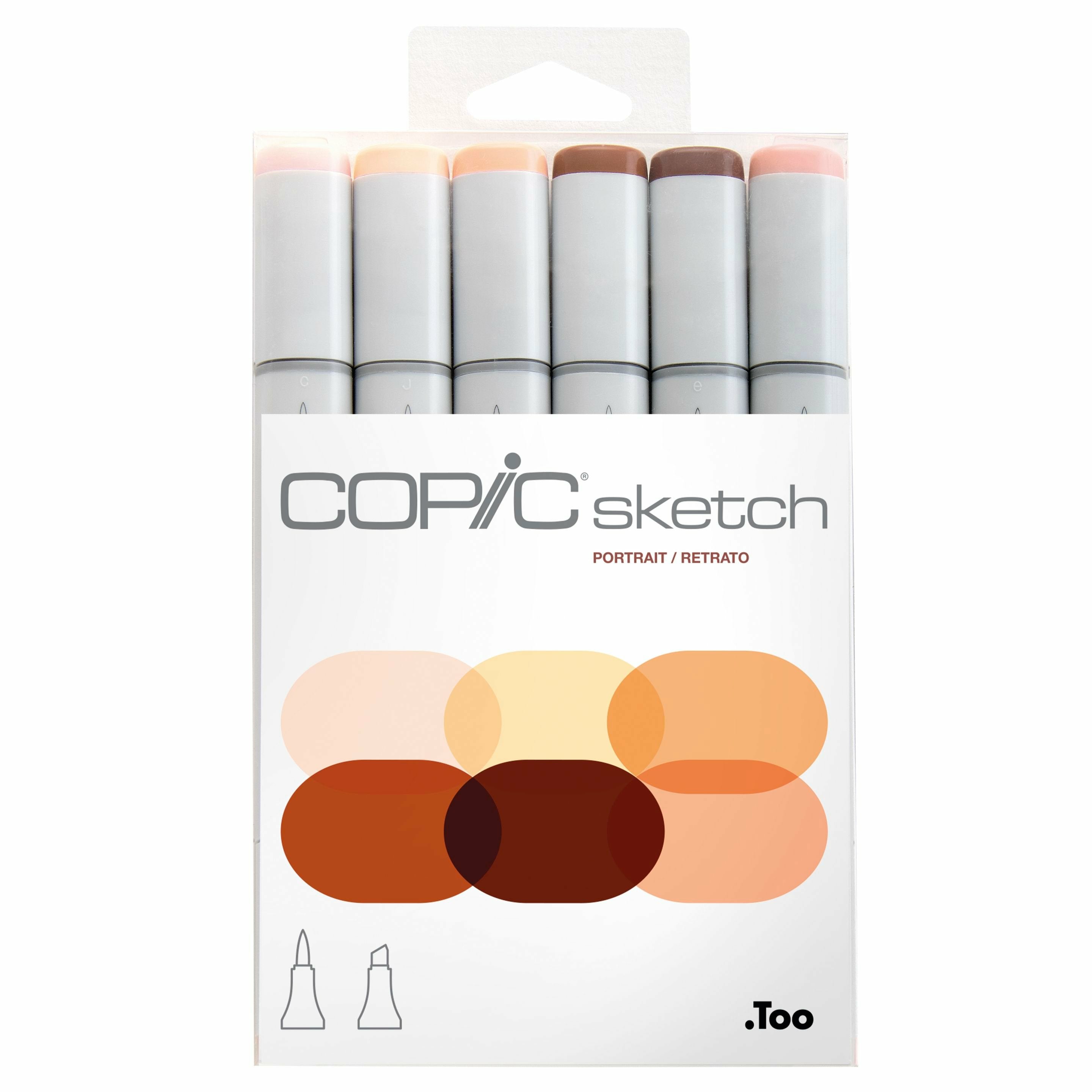 Copic Permanent Marker – E00, E11, E13, E15, E18, R20, 6er Set