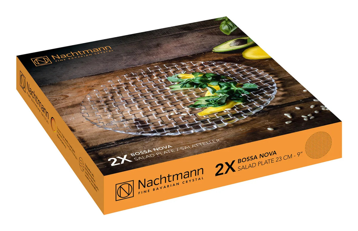 Nachtmann Dessertteller Bossa Nova – Ø 23 cm, Kristallglas, Transparent, spülmaschinenfest