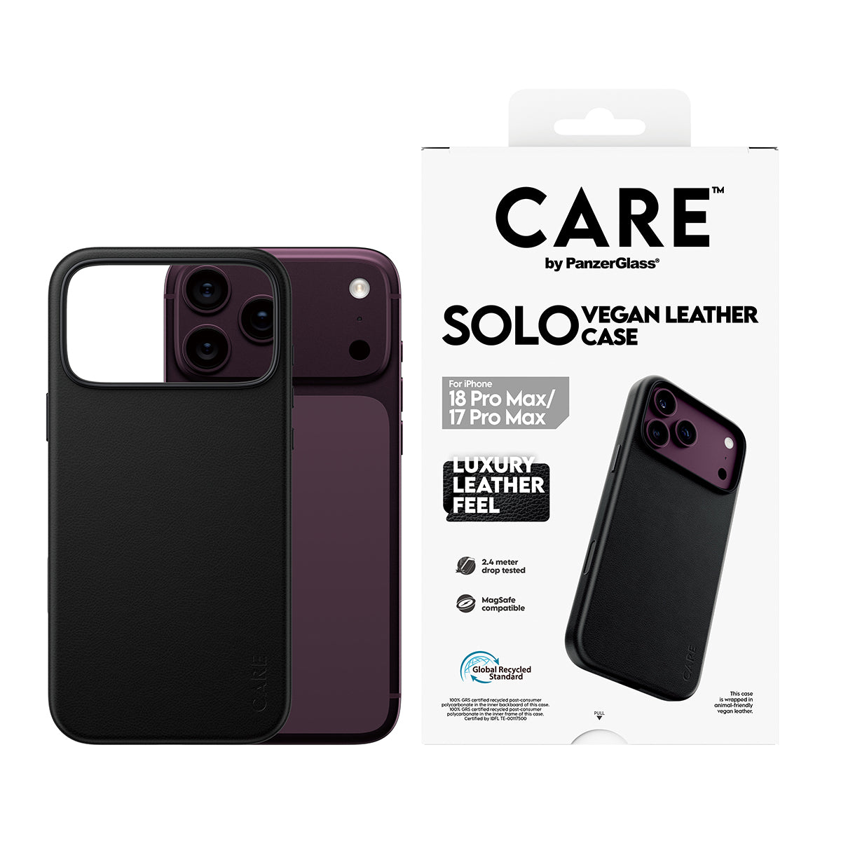 PanzerGlass CARE Solo Backcover – für Apple iPhone 18 Pro Max / iPhone 17 Pro Max, bis 2,4 m sturzsicher