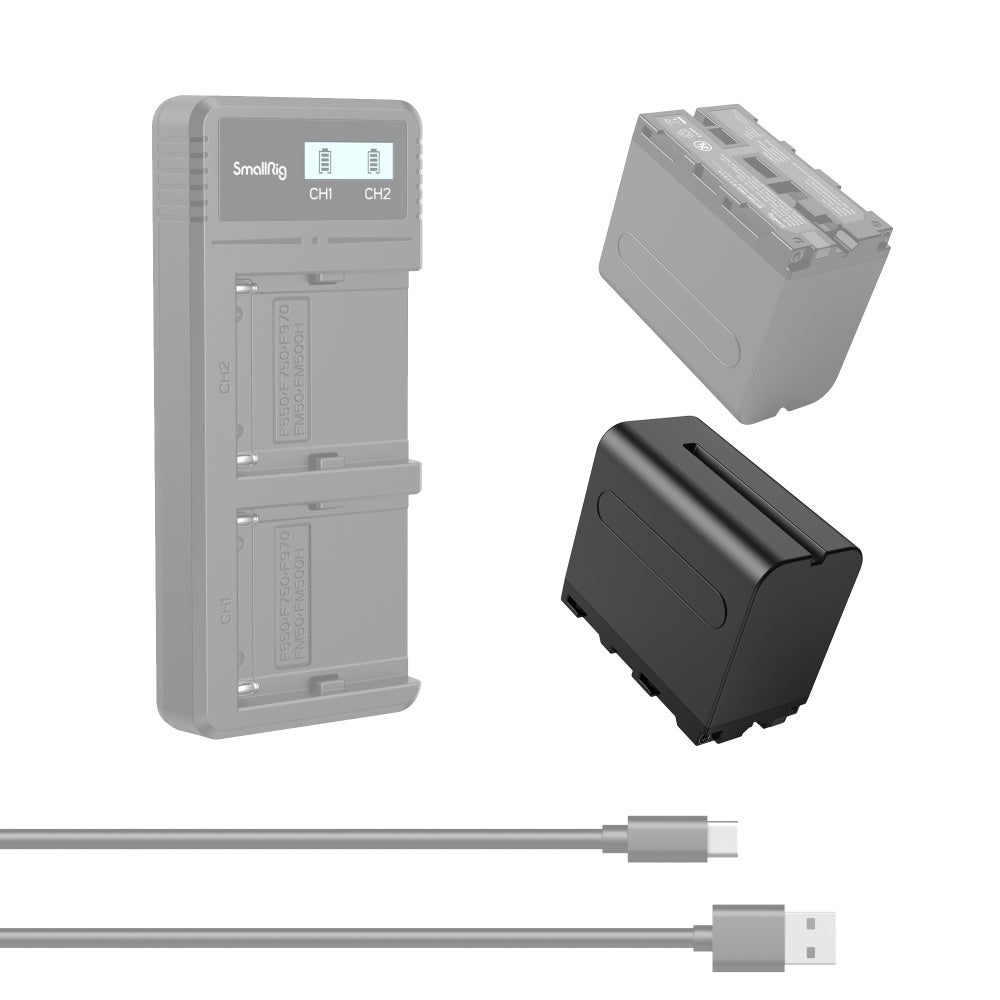 SmallRig NP-F970 Akku – 7800 mAh (7,2 V, 56,16 Wh) – für Sony – Schwarz