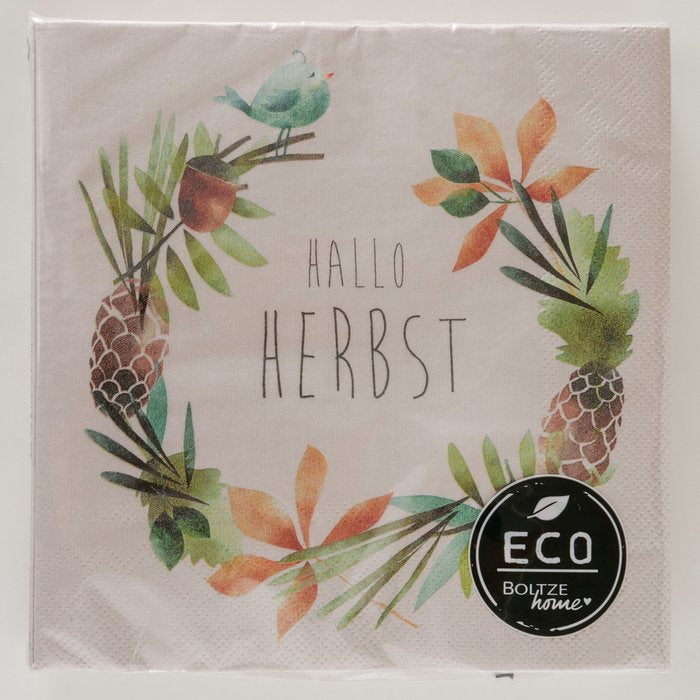 Boltze Servietten Herbst – 16,5 × 16,5 cm, 3-lagig – 20 Stück