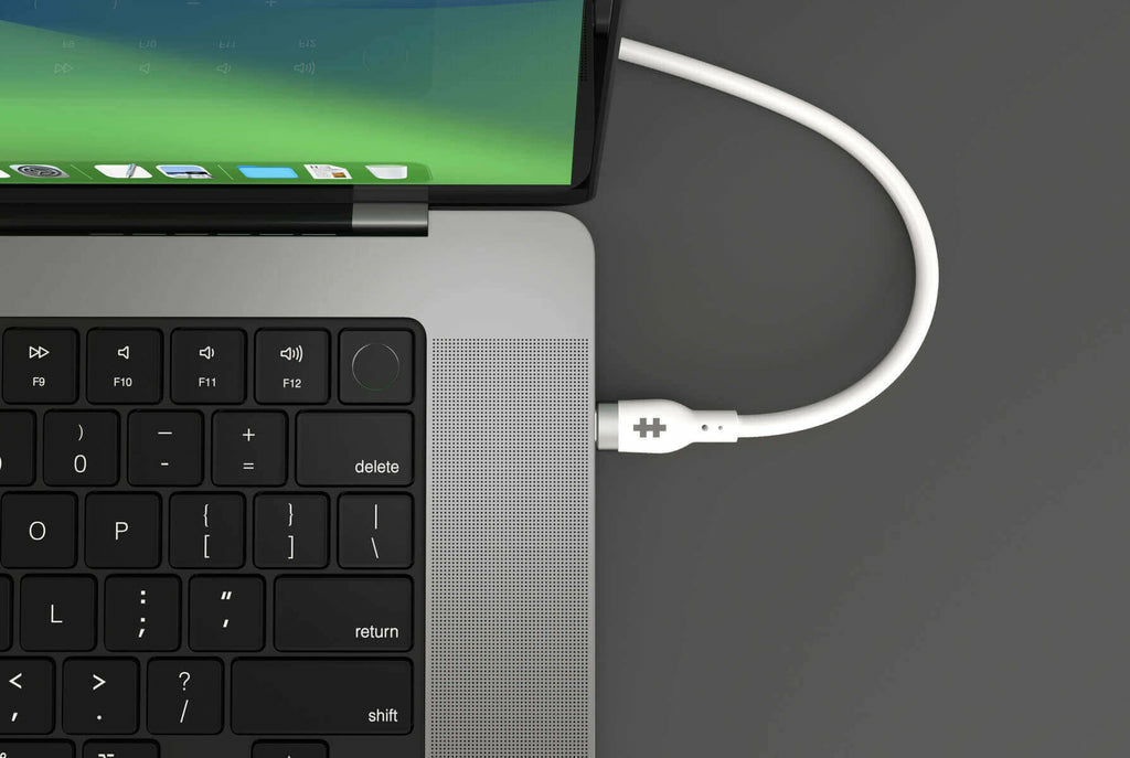 HYPER USB-C auf USB-C Kabel – USB 2.0 (480 Mbit/s) – 1 m – PD 240 W – Silikon – Weiss
