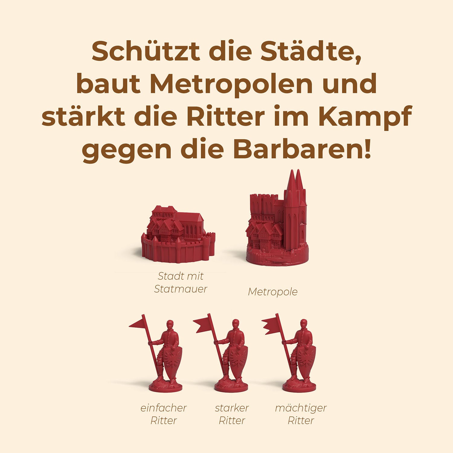 Kosmos CATAN Städte & Ritter – Erweiterung, für CATAN, 3–4 Spieler, ab 12 Jahren, 120 Min, DE