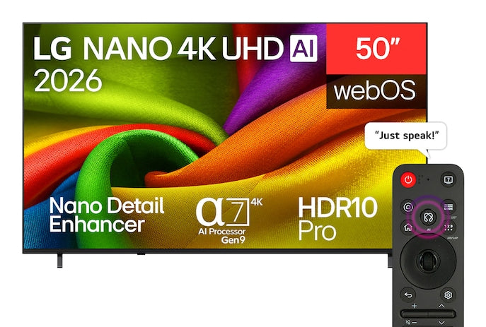 LG 50NU850B6LA – 50" Fernseher – 4K UHD – LCD (Direct-LED) – webOS 26 – 60 Hz – HDR10, HLG