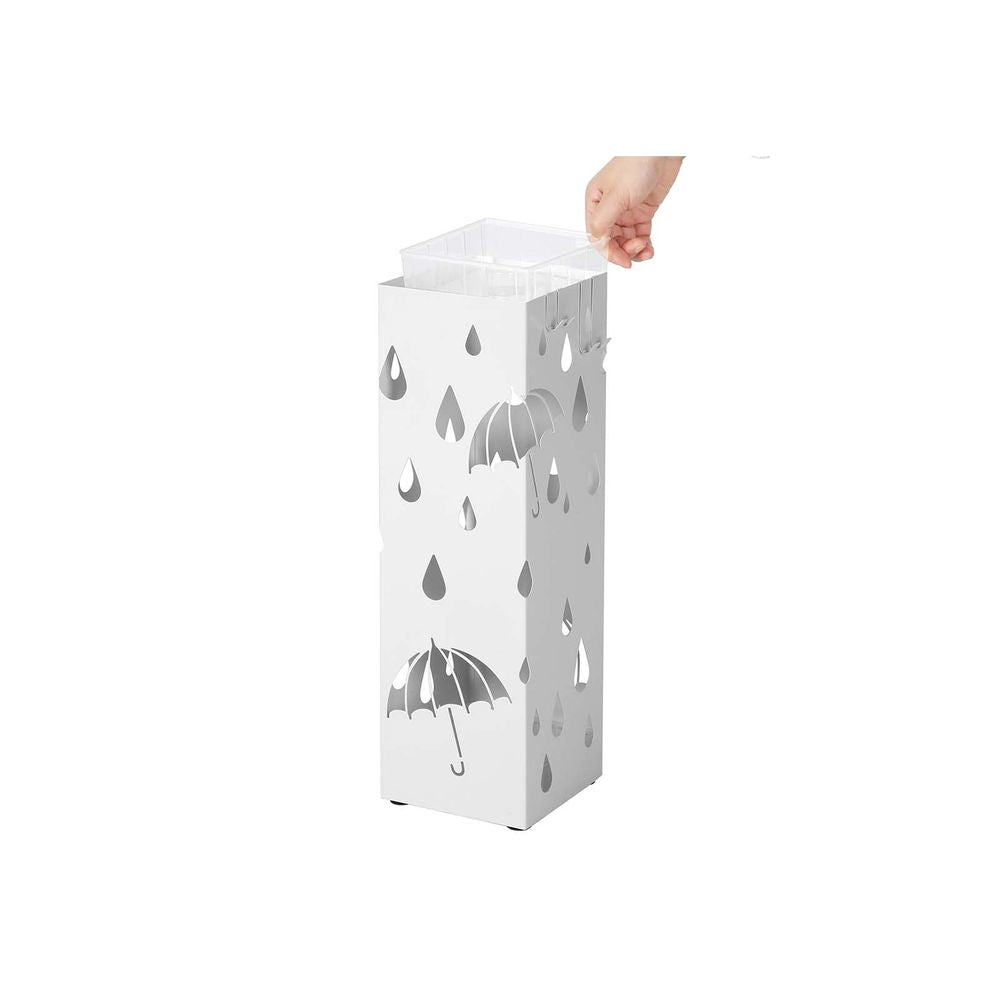 Songmics Schirmständer – Stahl, Weiss, 15,5 × 15,5 × 49 cm