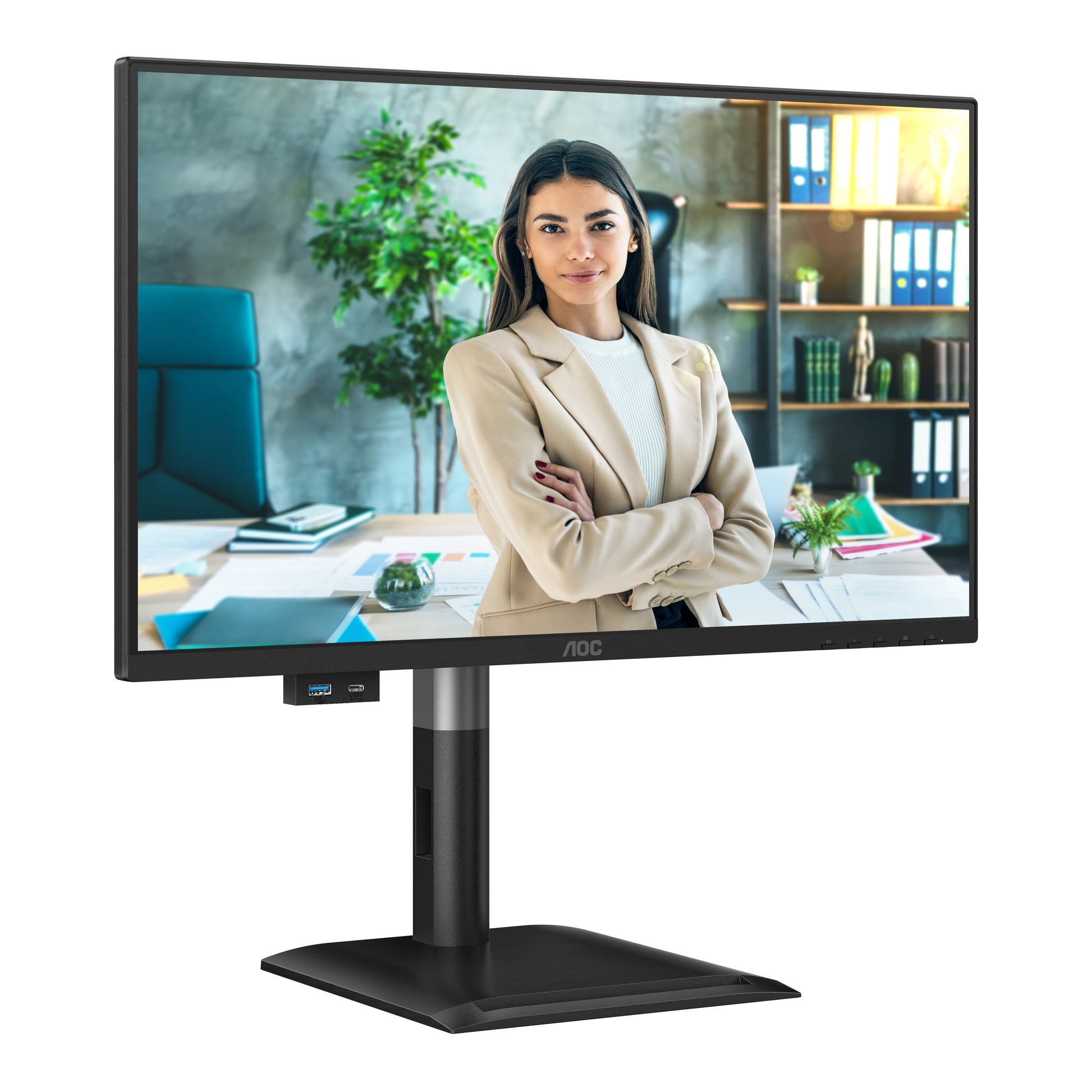 AOC 24P4CV – Monitor, 23,8" 1920 × 1080 (Full HD), IPS, 120 Hz, KVM, VESA 100 × 100, Schwarz
