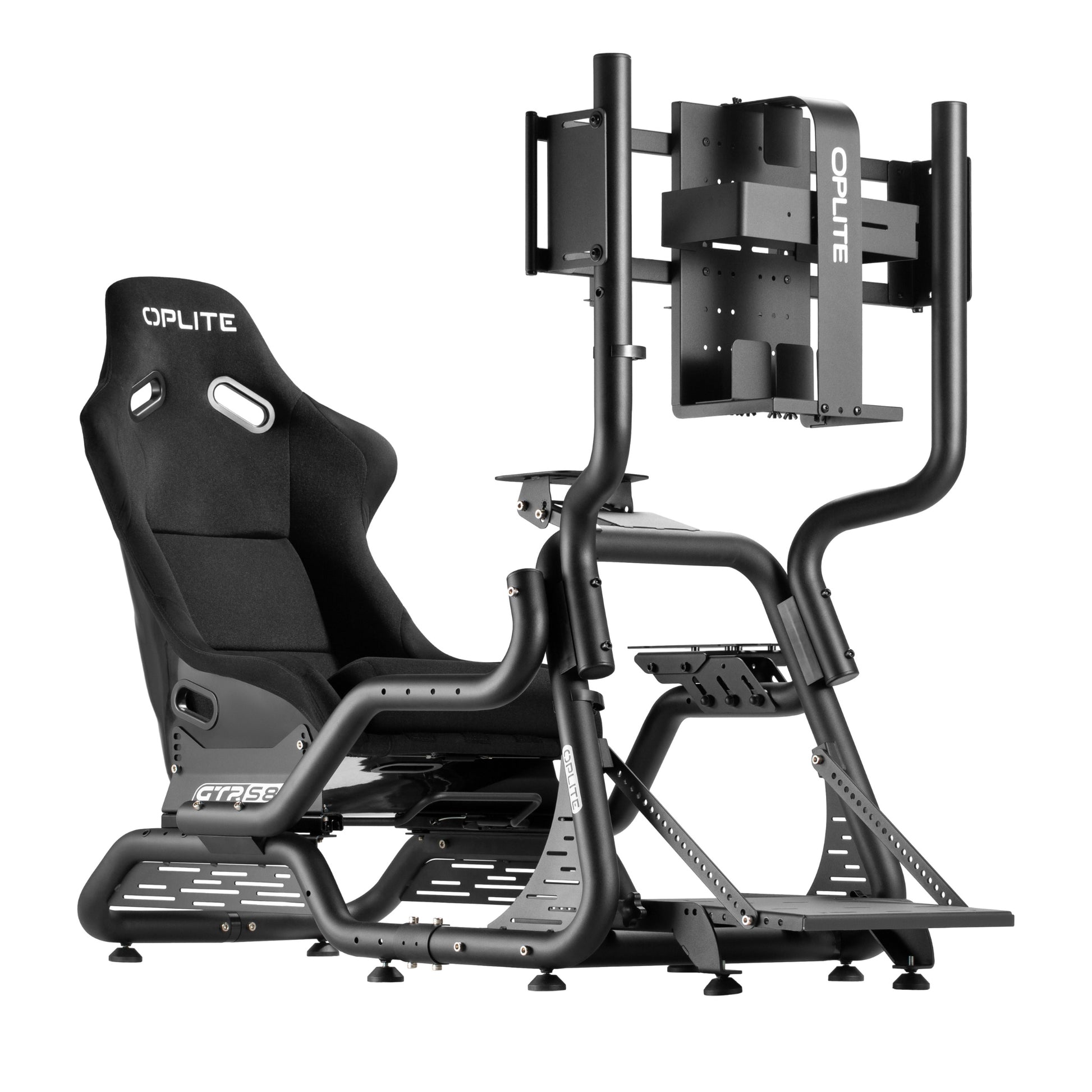 Oplite S8 Infinity – Rennsport-Cockpit, Karbonstahl/Fiberglas, 150 kg, für Fanatec, Thrustmaster, Logitech