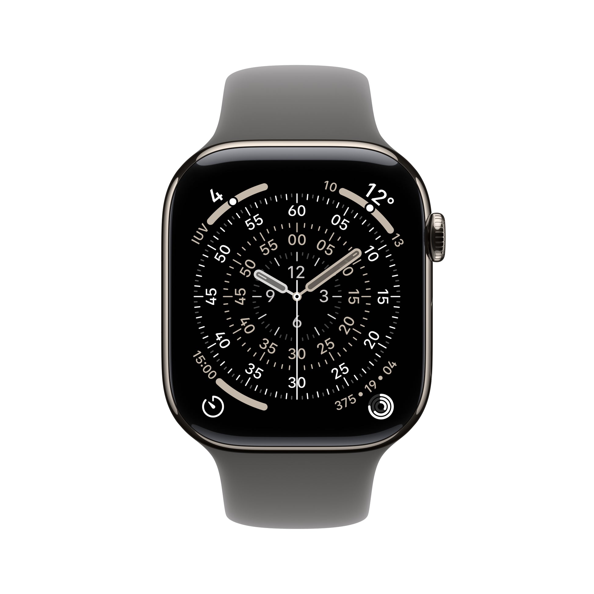 Apple Watch S11 – Smartwatch – 42 mm, LTE, AMOLED, 50 m, Natur Titan, S/M, Stone Grey Sportarmband