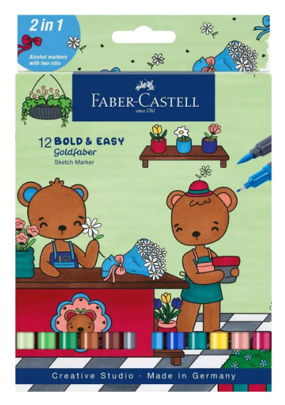 Faber-Castell Fineliner – 12er-Set 0,6 mm – sortiert – wasserfest