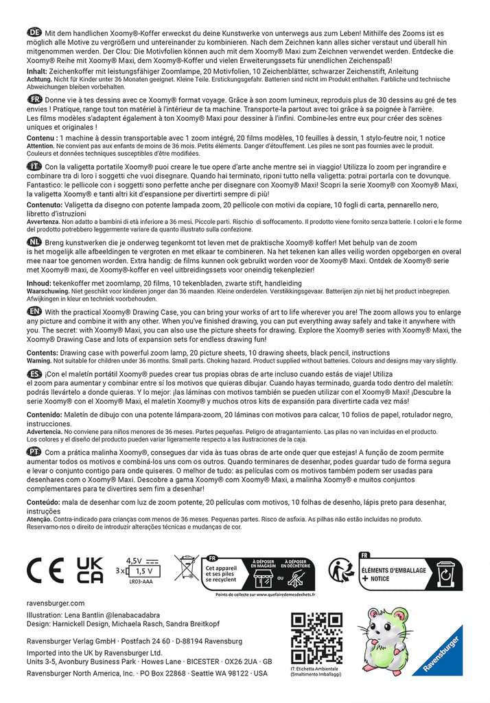Ravensburger Xoomy Midi Manga Style Zeichentafel – Manga – ab 6 Jahren – Kunststoff, Karton – mehrfarbig