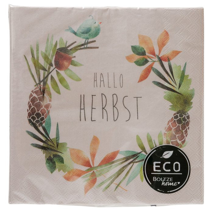 Boltze Servietten Herbst – 16,5 × 16,5 cm, 3-lagig – 20 Stück
