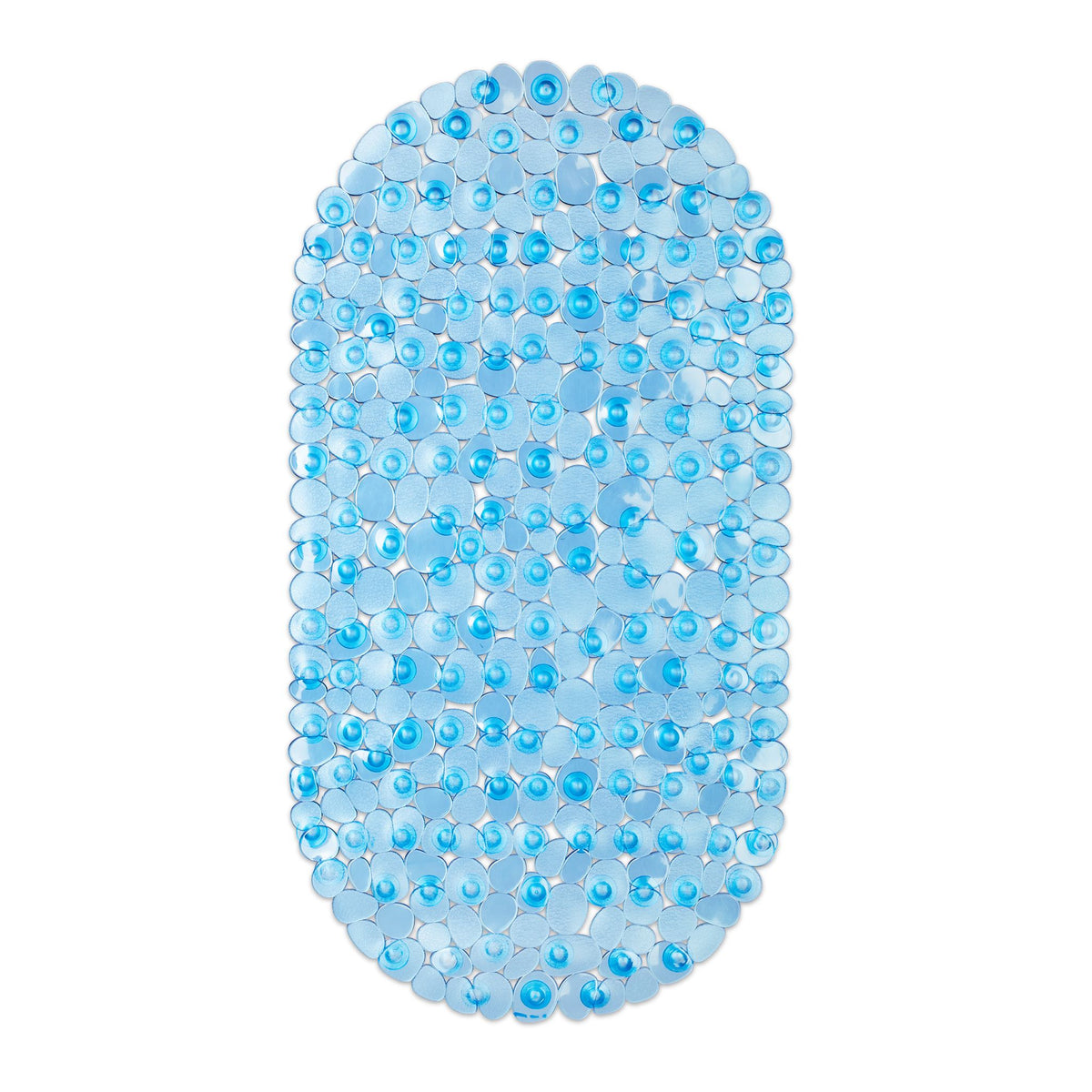 Relaxdays Rutschfeste Badematte – 35,5×68×0,7 cm, Polyvinylchlorid (PVC), Hellblau