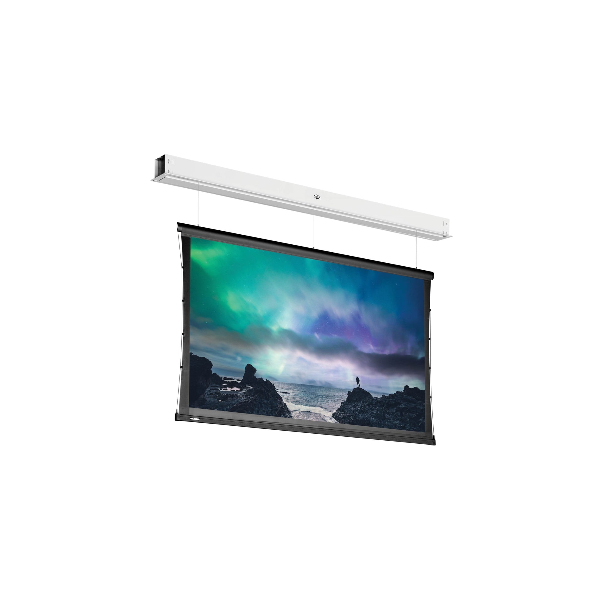 Da-Lite Tensioned DescenderPro – Elektrische Leinwand, 16:9, 250 × 141 cm (113″), schwarz, weiss